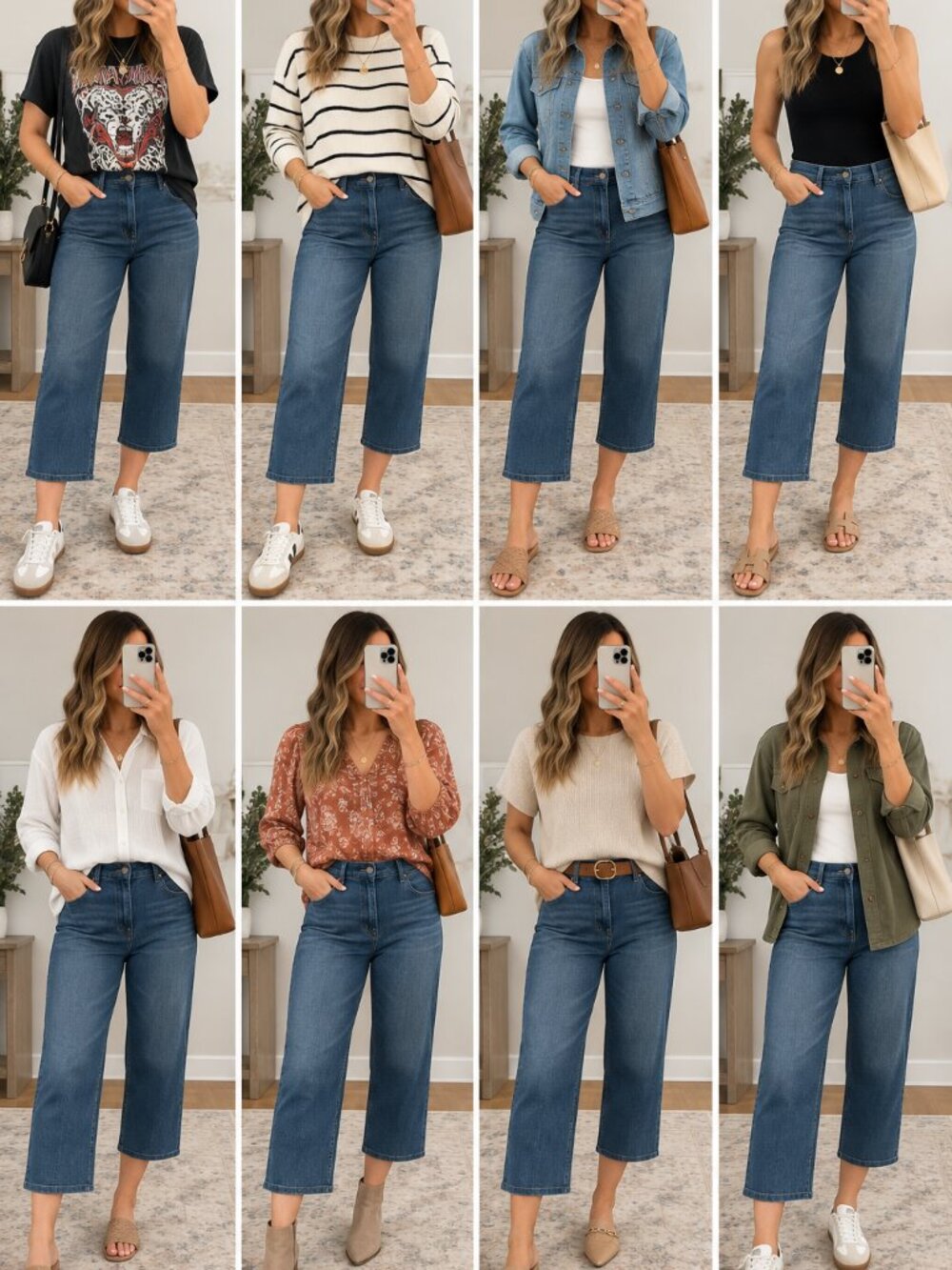 Chico's Medium/Dark Wash Cropped Straight Leg Jeans Size 1